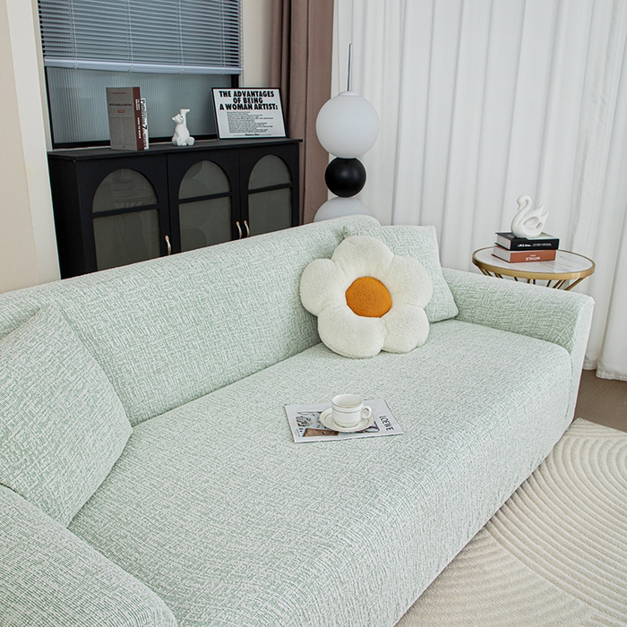 91家纺网 家纺一手货源 找家纺 沐沐家纺 2026新款星宿沙发套 柠檬绿