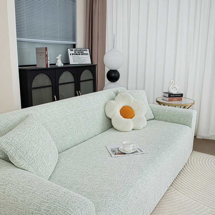 91家纺网 家纺一手货源 找家纺 沐沐家纺 2026新款星宿沙发套 柠檬绿