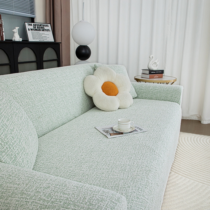 91家纺网 家纺一手货源 找家纺 沐沐家纺 2026新款星宿沙发套 柠檬绿