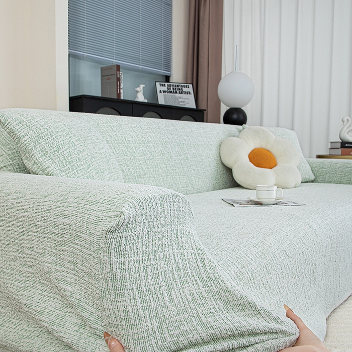 91家纺网 家纺一手货源 找家纺 沐沐家纺 2026新款星宿沙发套 柠檬绿