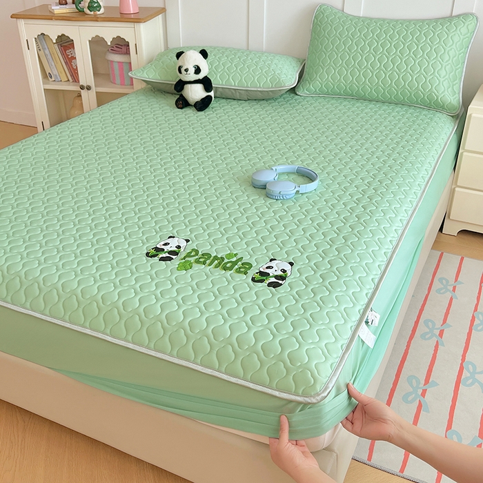 91家纺网 家纺一手货源 找家纺 （总）缦纱 2025新款凉感丝凉席床笠夏季加厚冰丝凉席床笠