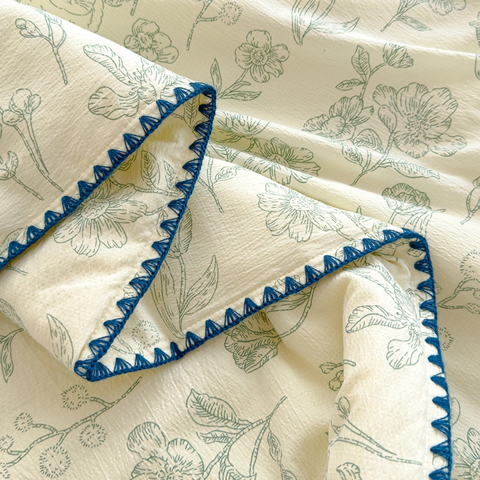 91家纺网 家纺一手货源 找家纺 星巴k家纺 2025新款贝壳绣三角针花边工艺款贝壳边夏被夏凉被空调被四件套【可提供买家秀】 海像森林