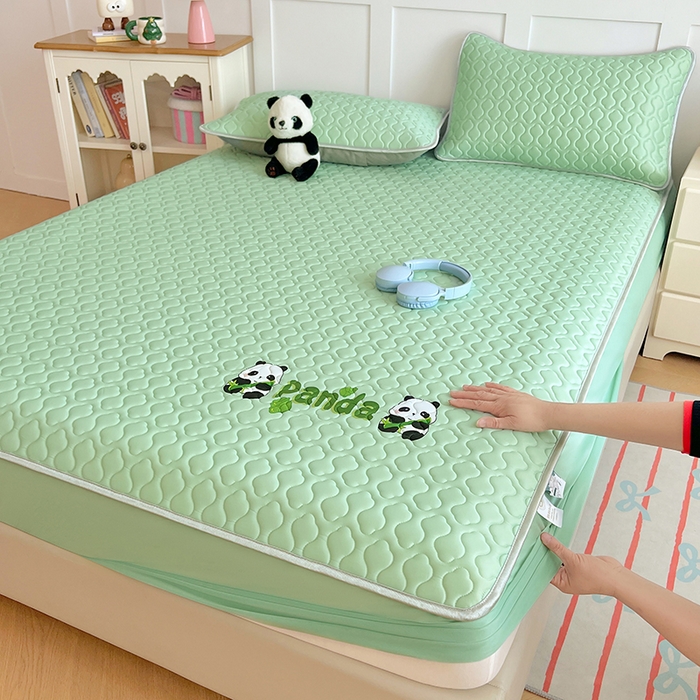 91家纺网 家纺一手货源 找家纺 （总）缦纱 2025新款凉感丝凉席床笠夏季加厚冰丝凉席床笠