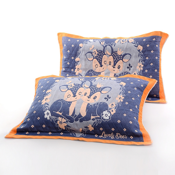 91家纺网 家纺一手货源 找家纺 （总）彩虹毛巾2025新款直播跑量卡通枕巾三层纱布枕巾纯棉盖巾枕头巾隔脏枕套提花色织枕巾一对装