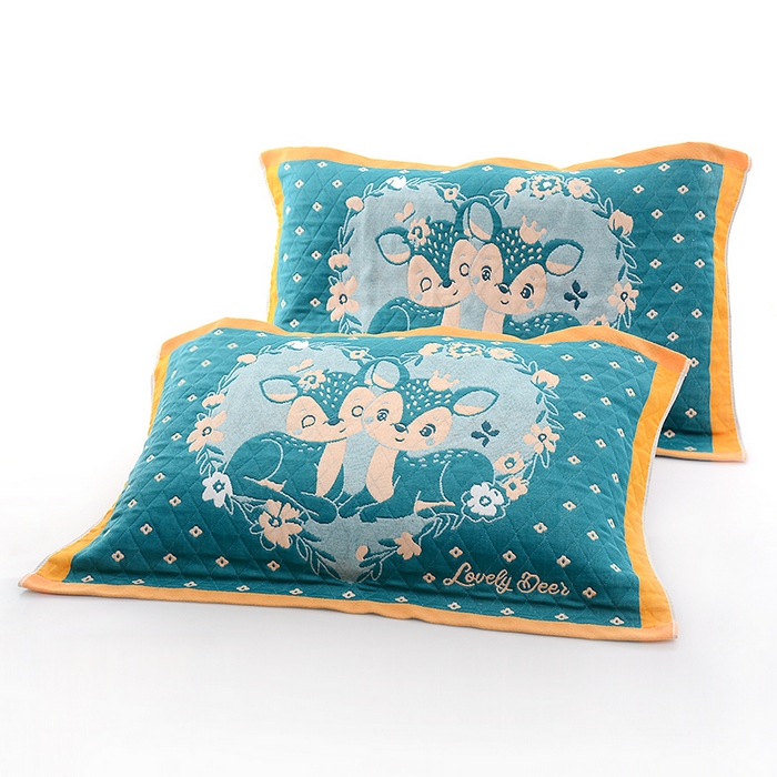 91家纺网 家纺一手货源 找家纺 （总）彩虹毛巾2025新款直播跑量卡通枕巾三层纱布枕巾纯棉盖巾枕头巾隔脏枕套提花色织枕巾一对装