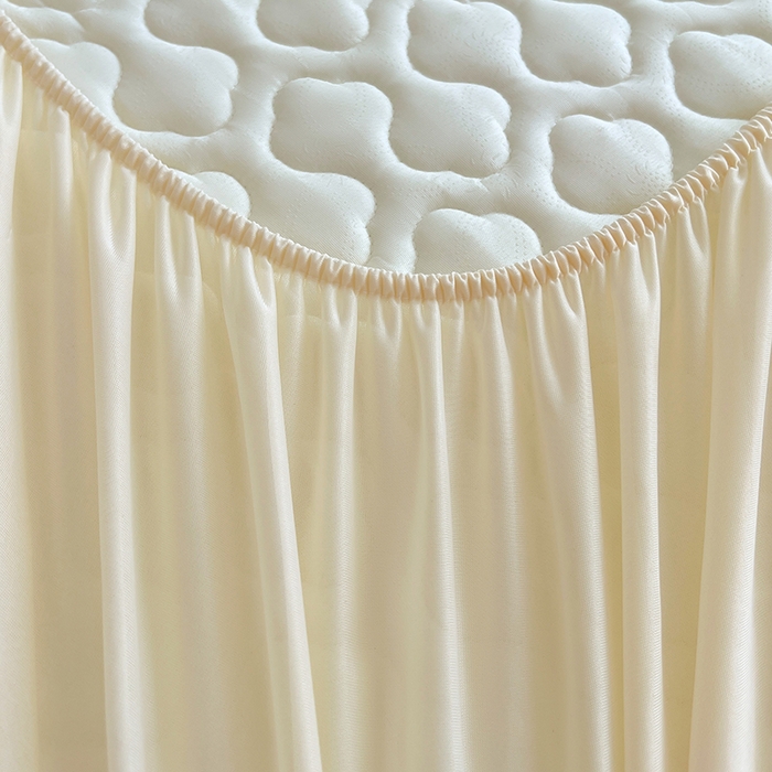 91家纺网 家纺一手货源 找家纺 缦纱 2025新款凉感丝凉席床笠夏季加厚冰丝凉席床笠 奶油黄