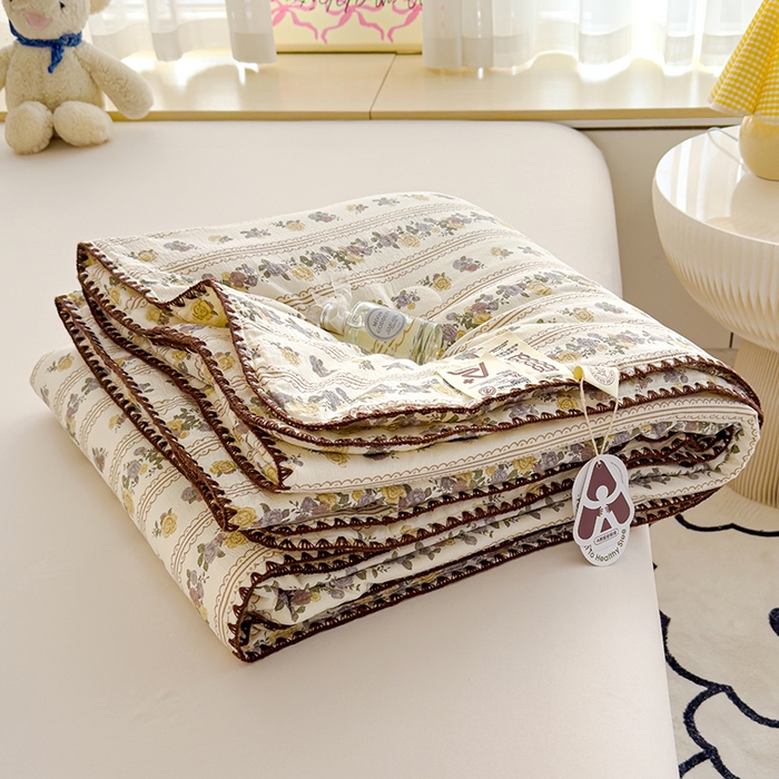 星巴k家纺 2025新款贝壳绣三角针花边工艺款贝壳边夏被夏凉被空调被四件套【可提供买家秀】 玫瑰哒