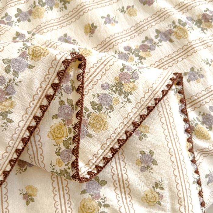 91家纺网 家纺一手货源 找家纺 星巴k家纺 2025新款贝壳绣三角针花边工艺款贝壳边夏被夏凉被空调被四件套【可提供买家秀】 玫瑰哒