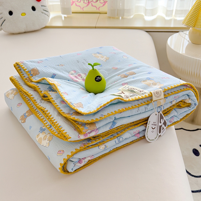 星巴k家纺 2025新款贝壳绣三角针花边工艺款贝壳边夏被夏凉被空调被四件套【可提供买家秀】 小猫时光