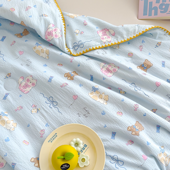 91家纺网 家纺一手货源 找家纺 星巴k家纺 2025新款贝壳绣三角针花边工艺款贝壳边夏被夏凉被空调被四件套【可提供买家秀】 小猫时光