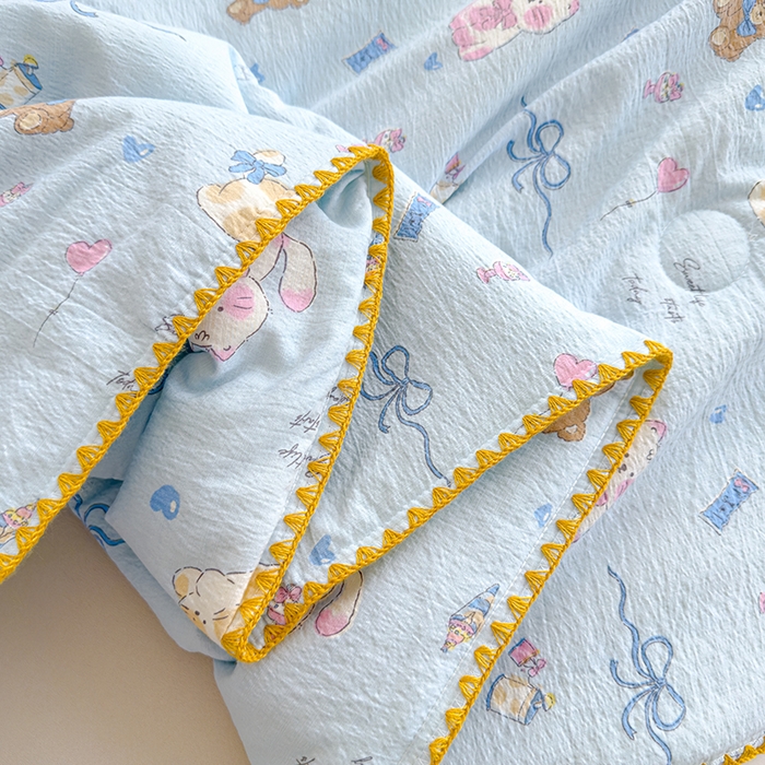 91家纺网 家纺一手货源 找家纺 星巴k家纺 2025新款贝壳绣三角针花边工艺款贝壳边夏被夏凉被空调被四件套【可提供买家秀】 小猫时光