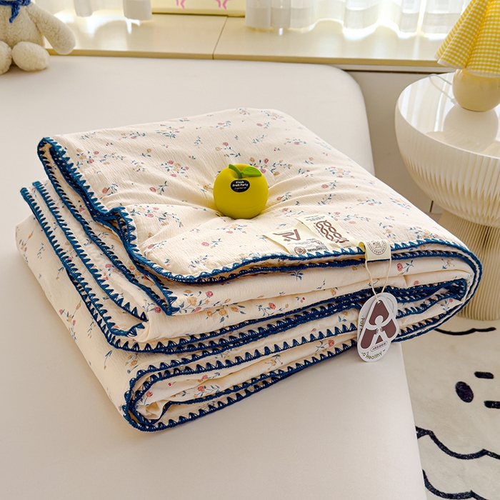 星巴k家纺 2025新款贝壳绣三角针花边工艺款贝壳边夏被夏凉被空调被四件套【可提供买家秀】 小玫瑰