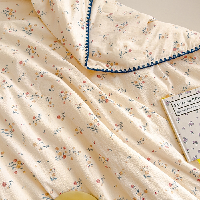 91家纺网 家纺一手货源 找家纺 星巴k家纺 2025新款贝壳绣三角针花边工艺款贝壳边夏被夏凉被空调被四件套【可提供买家秀】 小玫瑰