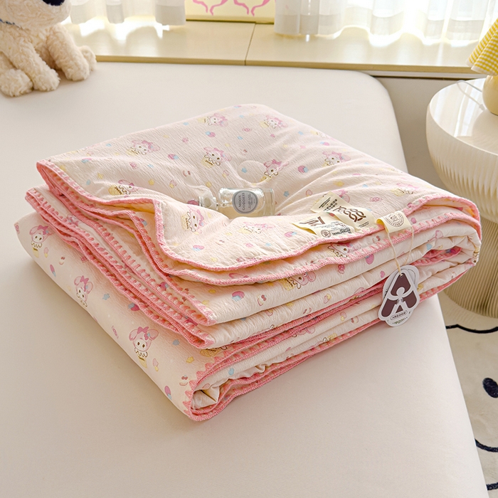 星巴k家纺 2025新款贝壳绣三角针花边工艺款贝壳边夏被夏凉被空调被四件套【可提供买家秀】 小美冰淇淋