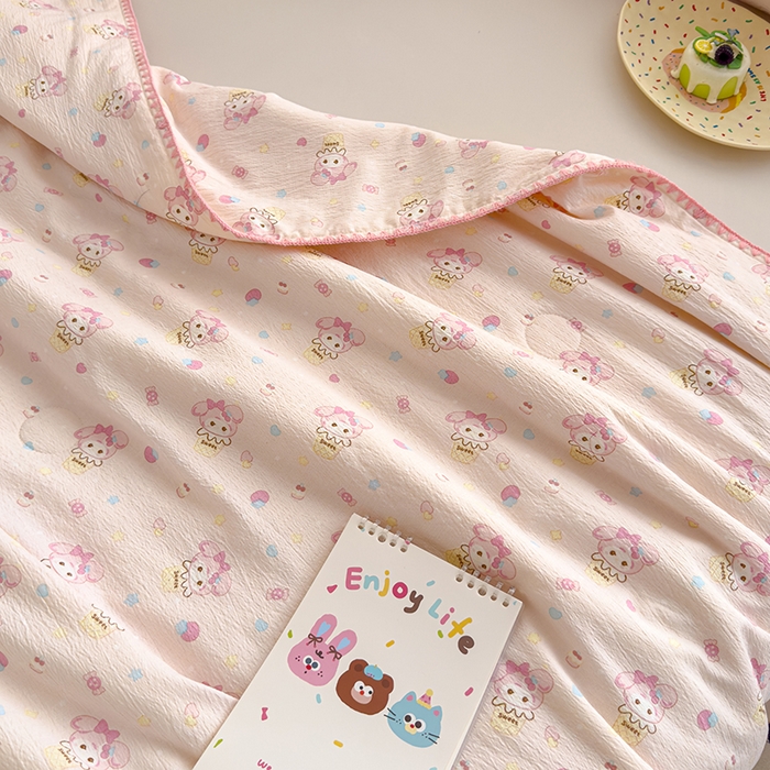 91家纺网 家纺一手货源 找家纺 星巴k家纺 2025新款贝壳绣三角针花边工艺款贝壳边夏被夏凉被空调被四件套【可提供买家秀】 小美冰淇淋