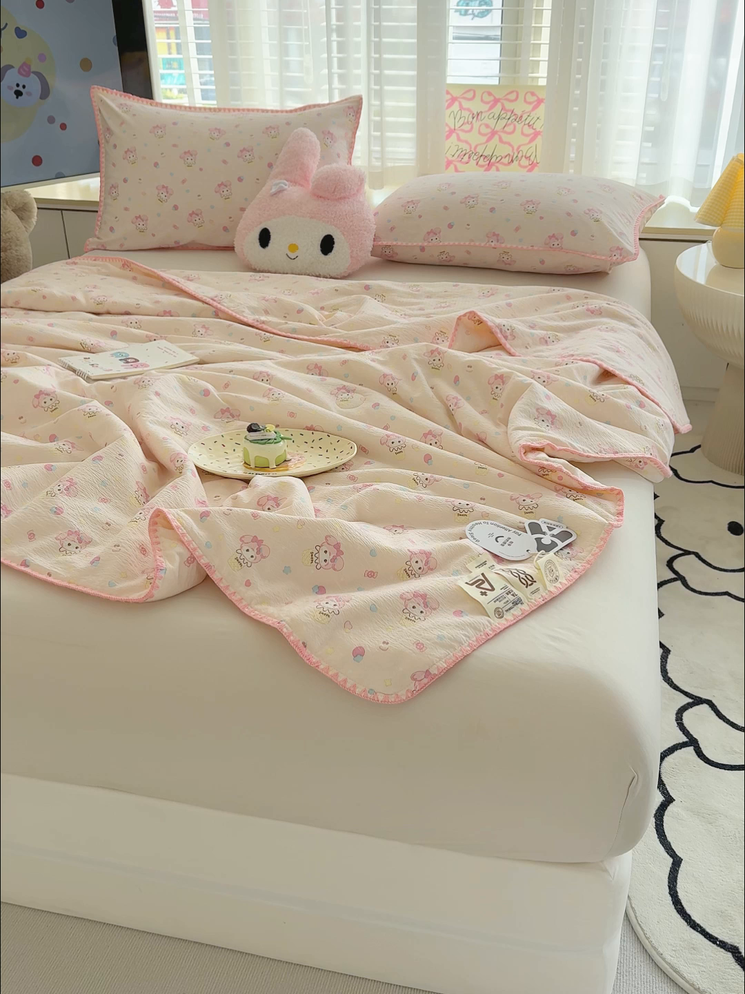 91家纺网 家纺一手货源 找家纺 星巴k家纺 2025新款贝壳绣三角针花边工艺款贝壳边夏被夏凉被空调被四件套【可提供买家秀】 小美冰淇淋