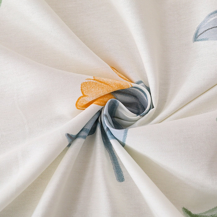 91家纺网 家纺一手货源 找家纺 宇彬家纺 2025直播新款13070全棉纯棉印花双人单床单枕套三件套喷气小清新简约学生被单 风吹一夏