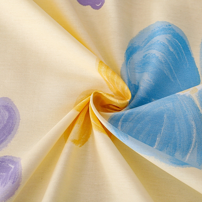 91家纺网 家纺一手货源 找家纺 宇彬家纺 2025直播新款13070全棉纯棉印花双人单床单枕套三件套喷气小清新简约学生被单 花屿芷