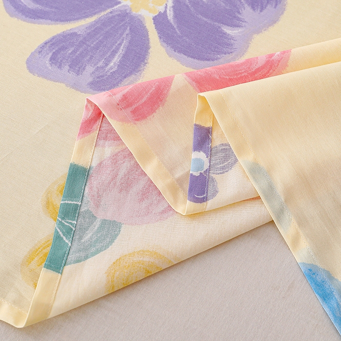 91家纺网 家纺一手货源 找家纺 宇彬家纺 2025直播新款13070全棉纯棉印花双人单床单枕套三件套喷气小清新简约学生被单 花屿芷