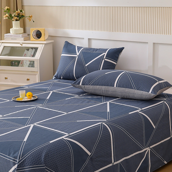 91家纺网 家纺一手货源 找家纺 宇彬家纺 2025直播新款13070全棉纯棉印花双人单床单枕套三件套喷气小清新简约学生被单 空间