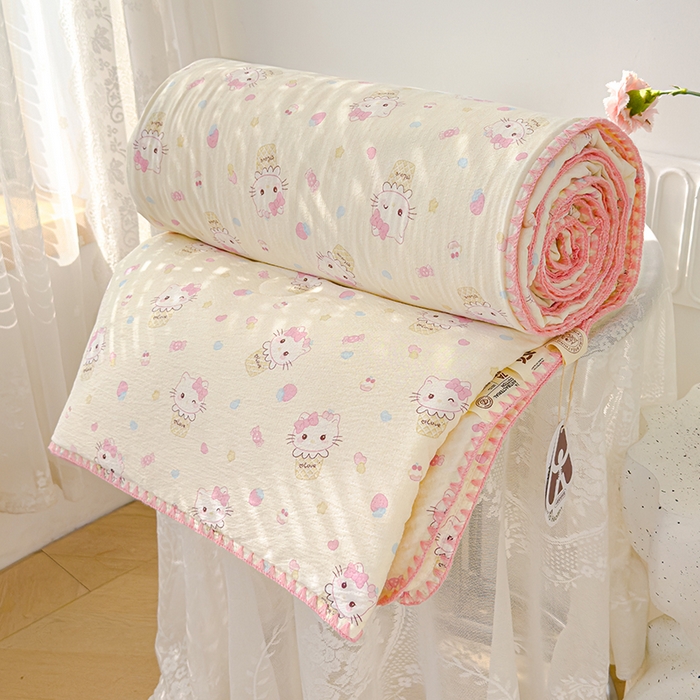 91家纺网 家纺一手货源 找家纺 （总）星巴k家纺 2025新款贝壳绣三角针花边工艺款贝壳边夏被夏凉被空调被四件套【可提供买家秀】