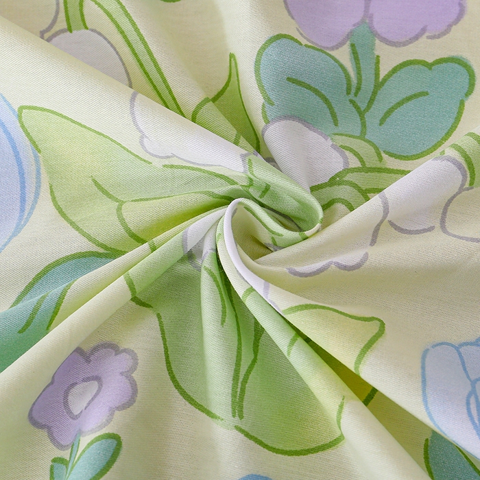 91家纺网 家纺一手货源 找家纺 宇彬家纺 2025直播新款13070全棉纯棉印花双人单床单枕套三件套喷气小清新简约学生被单 恋恋夏日