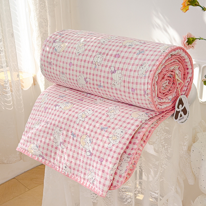 91家纺网 家纺一手货源 找家纺 （总）星巴k家纺 2025新款贝壳绣三角针花边工艺款贝壳边夏被夏凉被空调被四件套【可提供买家秀】