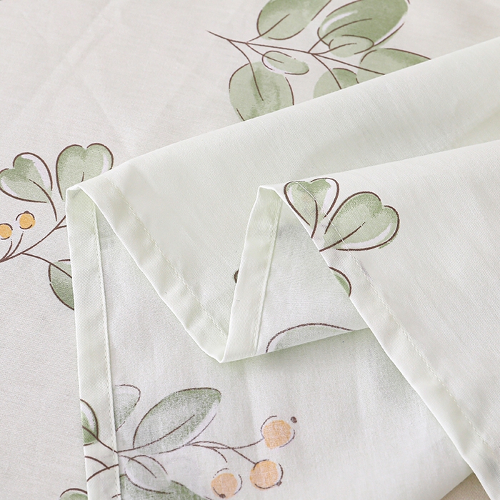 91家纺网 家纺一手货源 找家纺 宇彬家纺 2025直播新款13070全棉纯棉印花双人单床单枕套三件套喷气小清新简约学生被单 米粒熊