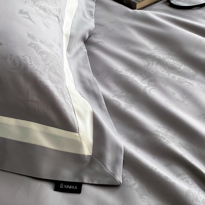 91家纺网 家纺一手货源 找家纺 馨蕊2025新款天丝棉青黛四件套 青黛-高级灰