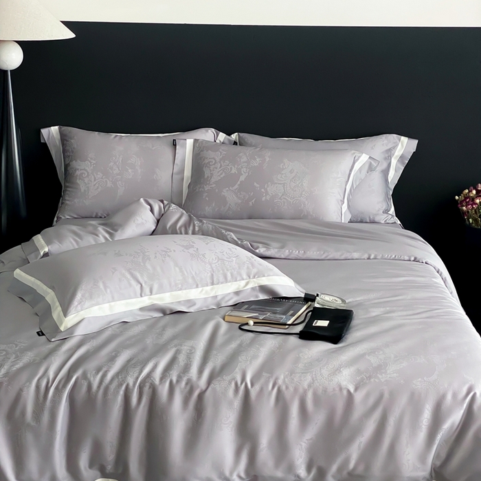 91家纺网 家纺一手货源 找家纺 馨蕊2025新款天丝棉青黛四件套 青黛-高级灰