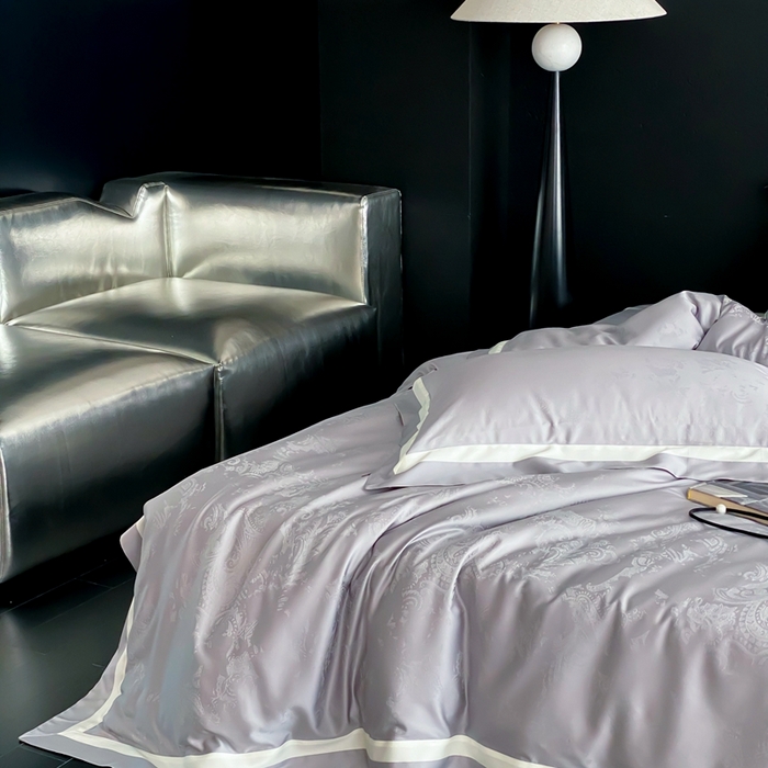 91家纺网 家纺一手货源 找家纺 馨蕊2025新款天丝棉青黛四件套 青黛-高级灰