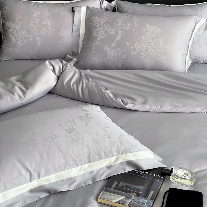 91家纺网 家纺一手货源 找家纺 馨蕊2025新款天丝棉青黛四件套 青黛-高级灰