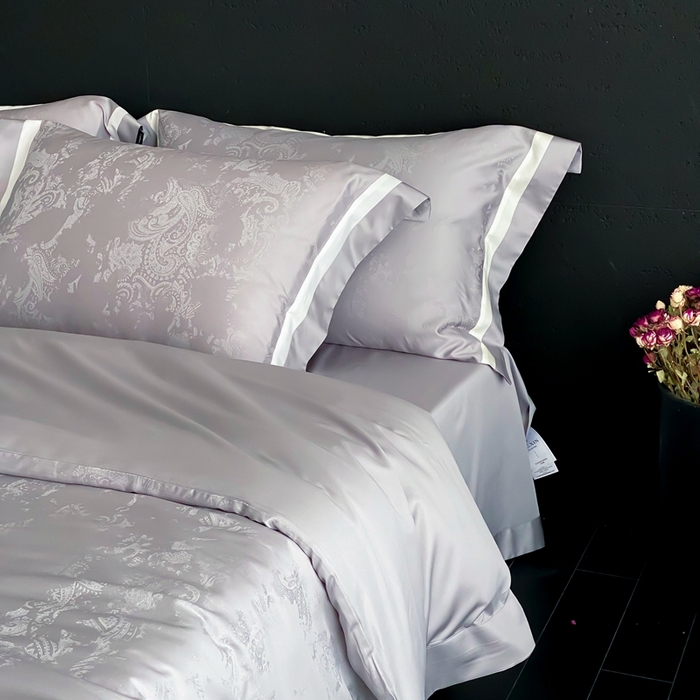 91家纺网 家纺一手货源 找家纺 馨蕊2025新款天丝棉青黛四件套 青黛-高级灰