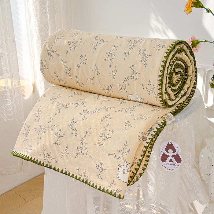 91家纺网 家纺一手货源 找家纺 （总）星巴k家纺 2025新款贝壳绣三角针花边工艺款贝壳边夏被夏凉被空调被四件套【可提供买家秀】