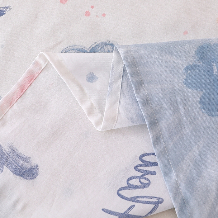 91家纺网 家纺一手货源 找家纺 宇彬家纺 2025直播新款13070全棉纯棉印花双人单床单枕套三件套喷气小清新简约学生被单 慕夏