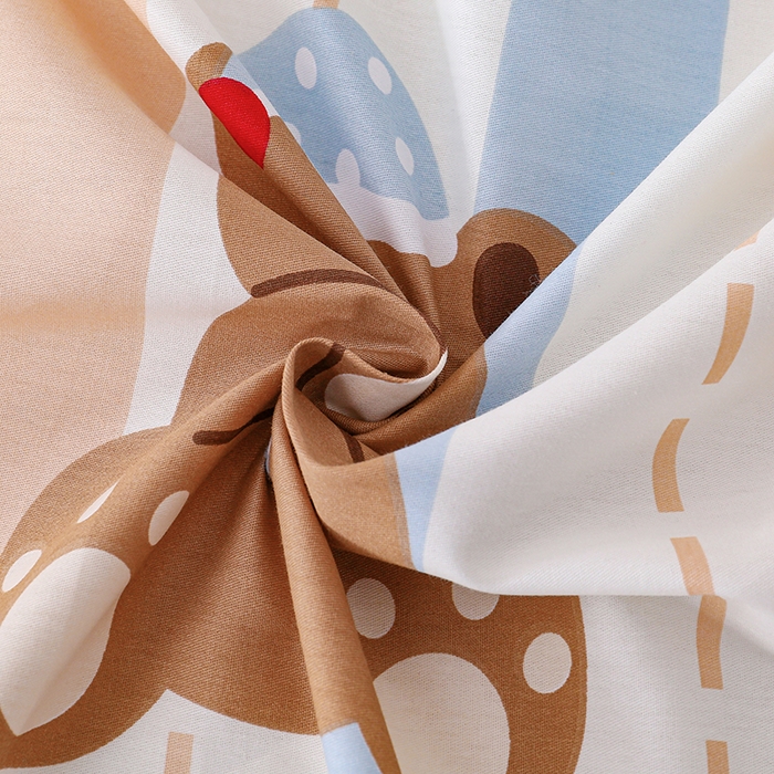 91家纺网 家纺一手货源 找家纺 宇彬家纺 2025直播新款13070全棉纯棉印花双人单床单枕套三件套喷气小清新简约学生被单 休闲小熊