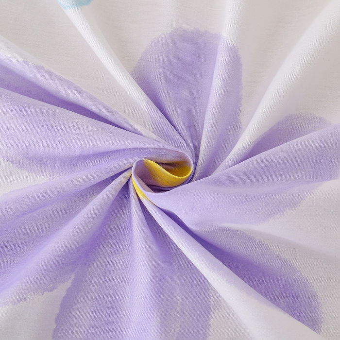 91家纺网 家纺一手货源 找家纺 宇彬家纺 2025直播新款13070全棉纯棉印花双人单床单枕套三件套喷气小清新简约学生被单 浔彩