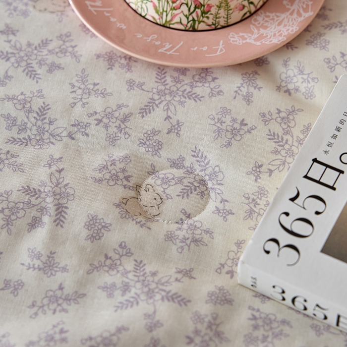 91家纺网 家纺一手货源 找家纺 安莱生活 2025新款全棉纯棉双层纱复古花边款夏被夏凉被空调被四件套 幽兰