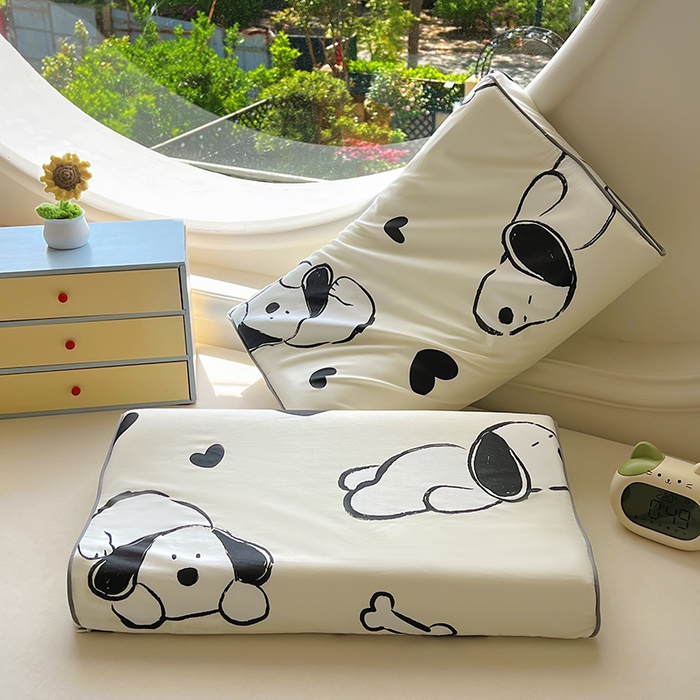 91家纺网 家纺一手货源 找家纺 （总）百寐 2025新款13372全棉立体滚边立体记忆枕套30×50/40×60碎花卡通枕套