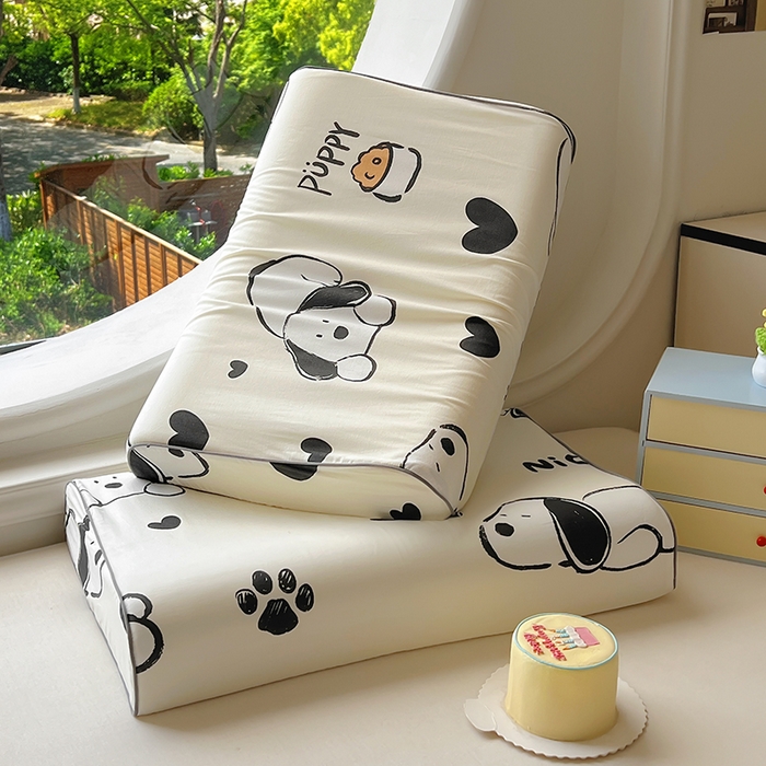 91家纺网 家纺一手货源 找家纺 （总）百寐 2025新款13372全棉立体滚边立体记忆枕套30×50/40×60碎花卡通枕套