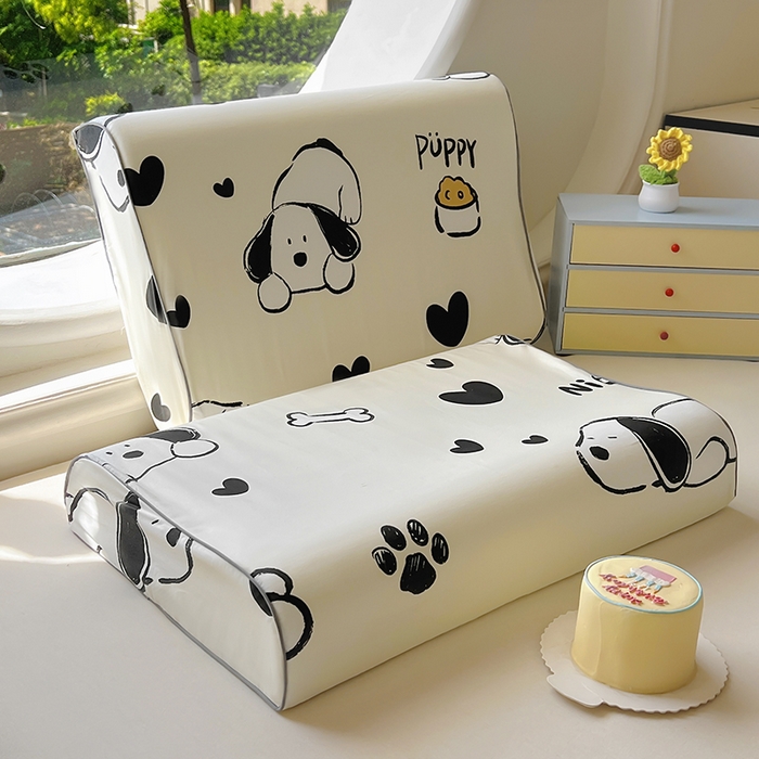 91家纺网 家纺一手货源 找家纺 （总）百寐 2025新款13372全棉立体滚边立体记忆枕套30×50/40×60碎花卡通枕套