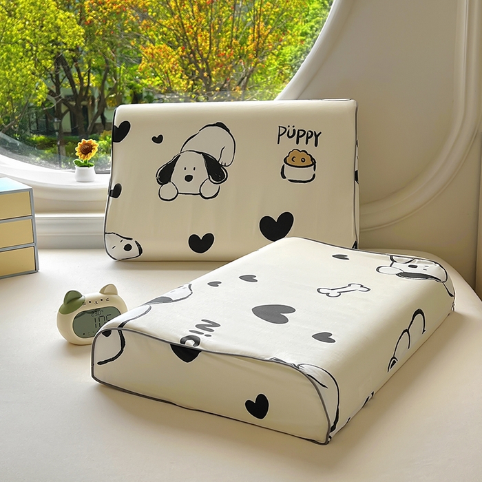 91家纺网 家纺一手货源 找家纺 （总）百寐 2025新款13372全棉立体滚边立体记忆枕套30×50/40×60碎花卡通枕套