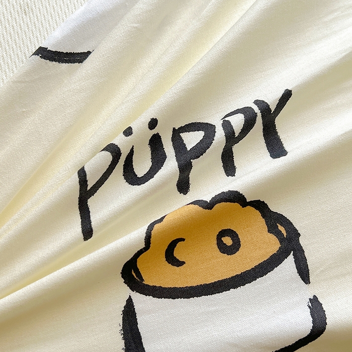 91家纺网 家纺一手货源 找家纺 百寐 2025新款13372全棉立体滚边立体记忆枕套30×50/40×60碎花卡通枕套 爱心狗