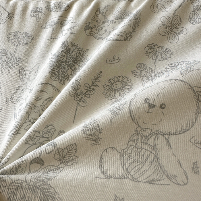 91家纺网 家纺一手货源 找家纺 百寐 2025新款13372全棉立体滚边立体记忆枕套30×50/40×60碎花卡通枕套 布朗熊