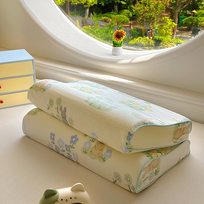 91家纺网 家纺一手货源 找家纺 百寐 2025新款13372全棉立体滚边立体记忆枕套30×50/40×60碎花卡通枕套 丛林兔