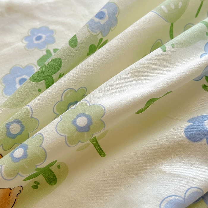 91家纺网 家纺一手货源 找家纺 百寐 2025新款13372全棉立体滚边立体记忆枕套30×50/40×60碎花卡通枕套 丛林兔