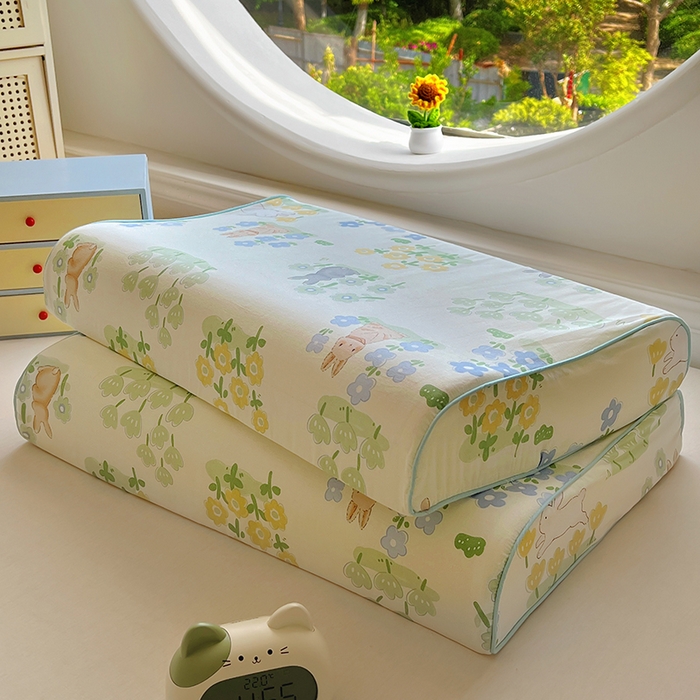 91家纺网 家纺一手货源 找家纺 百寐 2025新款13372全棉立体滚边立体记忆枕套30×50/40×60碎花卡通枕套 丛林兔