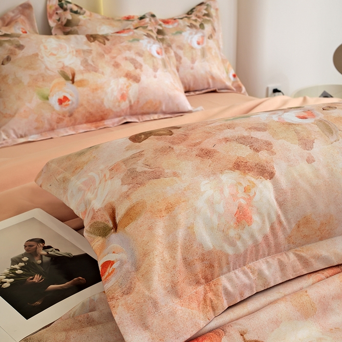 91家纺网 家纺一手货源 找家纺 典雅家纺 2025新款艾阳暖棉印花四件套 繁花似锦