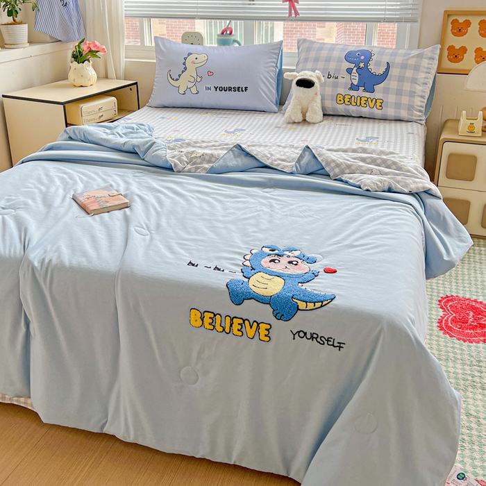 91家纺网 家纺一手货源 找家纺 一霖家纺 2025新款高克重云朵毛巾绣夏被 动感光波