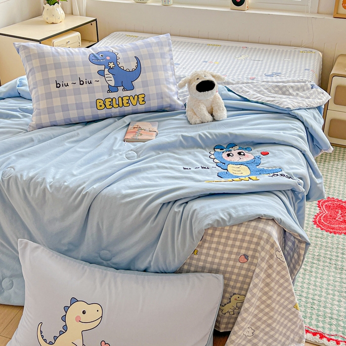 91家纺网 家纺一手货源 找家纺 一霖家纺 2025新款高克重云朵毛巾绣夏被 动感光波